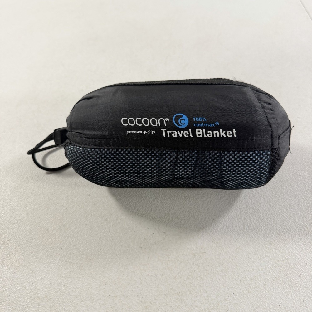 Cocoon Travel Blanket Coolmax Light Blue w/ Cinch Carry Bag 70 x 55 NWOT